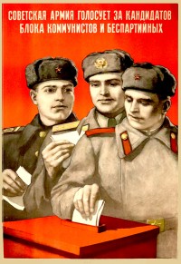 PP 1026: El Ejército Soviético vota por el bloque de candidatos comunistas y no alineados.