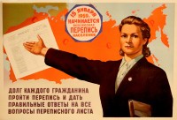 PP 1031: The All-Union Population Census Begins on January 15, 1959 
It is every citizen’s duty to complete the census and give accurate answers to all questions on the census form. 
[Partial translation]