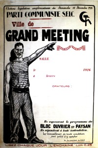 PP 400: Full legislative elections beginning Sunday December 12th, 1926
S.F.I.C. [*Societé Francaise Internationale Communiste*] 
[Partial translation]